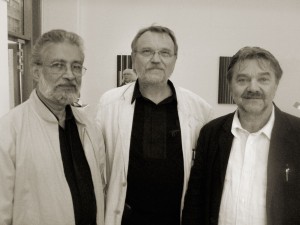 Mit-Dario Perez-Flores und-Klaus-Albert in der Galerie La Ligen, Zürich 2007