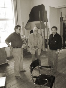 Peter Lindner, Roland-Göschel, Reinhard-Roy, im Akademie-Atelier bei Roland-Göschel in Wien 2003